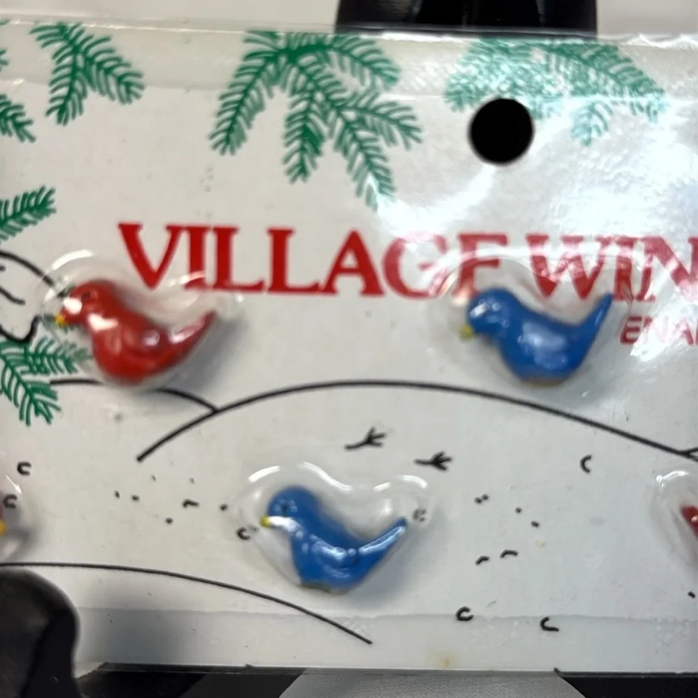 Department 56 Village Winter Birds – Enameled Metal – Set of 6 – In Packaging